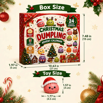 🎄 24-Day Christmas Dumpling Squishy Advent Calendar – 24 Mini Surprise Toys