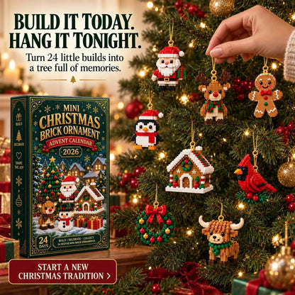 ⏳ Last day to save 49% – 🎄 24-Day Mini Christmas Ornament Advent Calendar | buildable designs with hanging loops 🧱