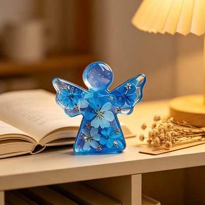 Forget Me Not Dried Flower Angel Keepsake - Timeless Gift for Remembrance, Comfort & Hope