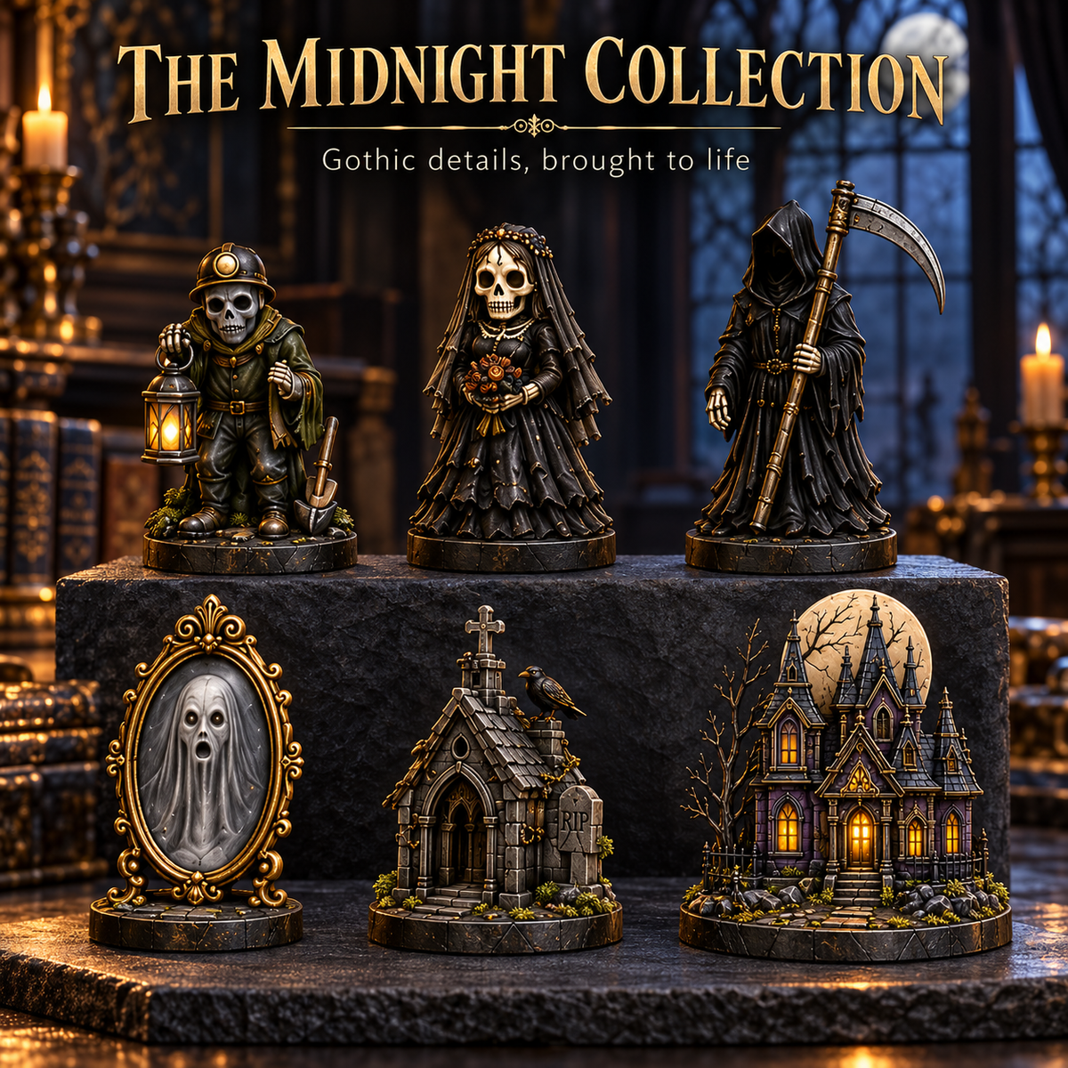 Haunted Manor Halloween Countdown Calendar 2026 – 24 Nights of Terror Gothic Miniature Collectibles