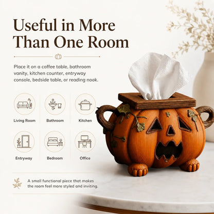 Whimsical Halloween Pumpkin Tissue Box Cover