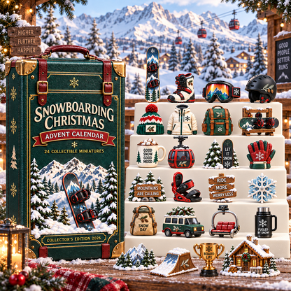 2026 Snowboarding Christmas Advent Calendar – 24 Unique Collectible Miniatures for Snowboard Lovers & Mountain Adventures