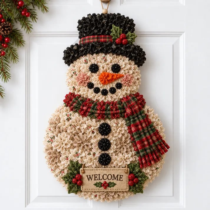 🎄 DIY Christmas Door Hanging Kit – Layered Fabric Holiday Décor