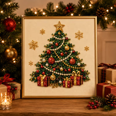 🎨Relaxing & Beginner-Friendly-💎DIY Christmas Pearl Diamond Painting Art Kit With Frame