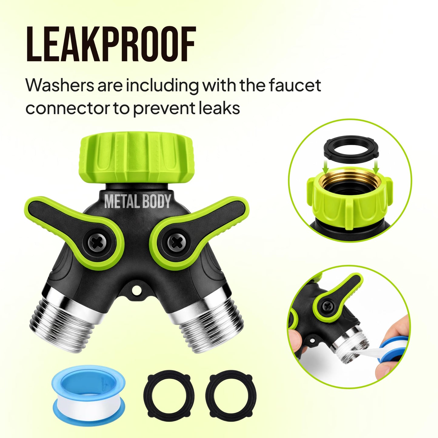 🚿 Heavy Duty 2-Way Hose Splitter – Turn 1 Faucet Into 2 Water Connections 🌿
