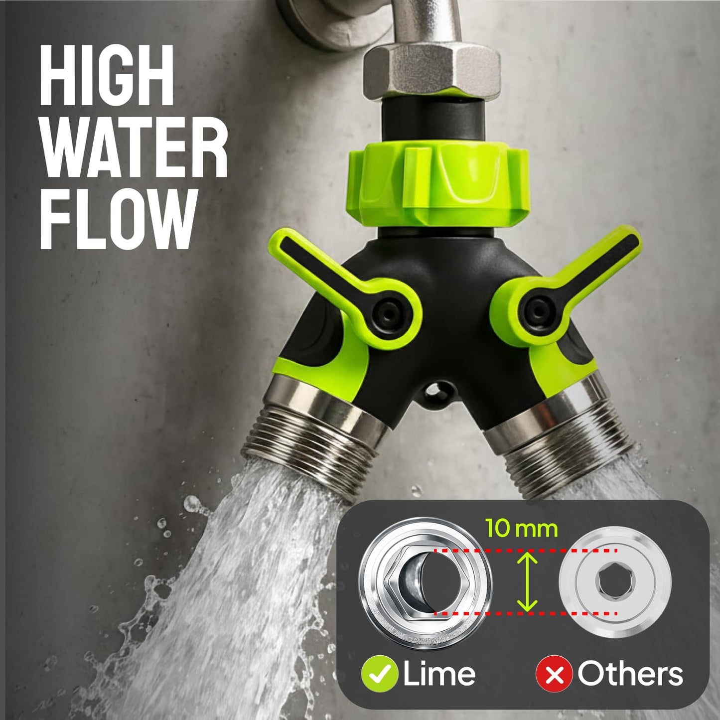 🚿 Heavy Duty 2-Way Hose Splitter – Turn 1 Faucet Into 2 Water Connections 🌿