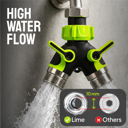 🚿 Heavy Duty 2-Way Hose Splitter – Turn 1 Faucet Into 2 Water Connections 🌿