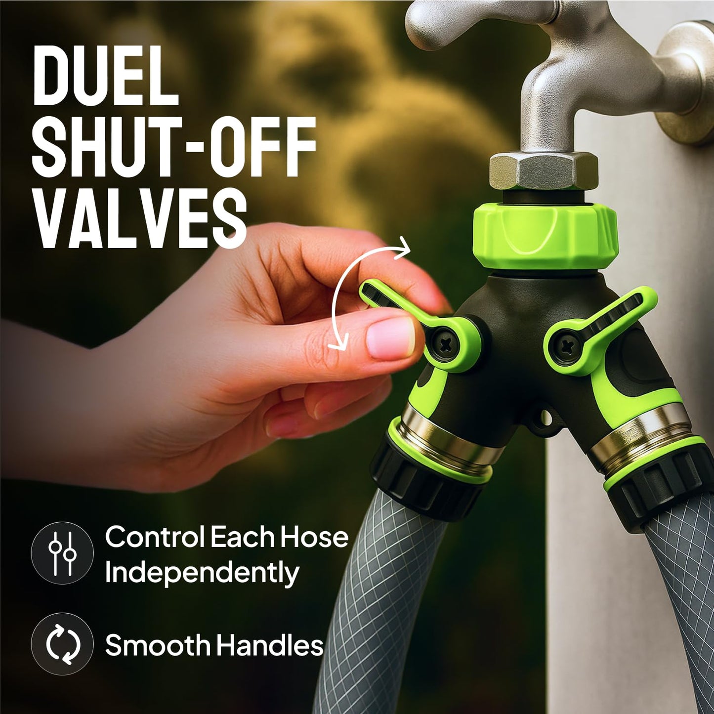 🚿 Heavy Duty 2-Way Hose Splitter – Turn 1 Faucet Into 2 Water Connections 🌿