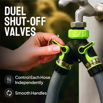 🚿 Heavy Duty 2-Way Hose Splitter – Turn 1 Faucet Into 2 Water Connections 🌿