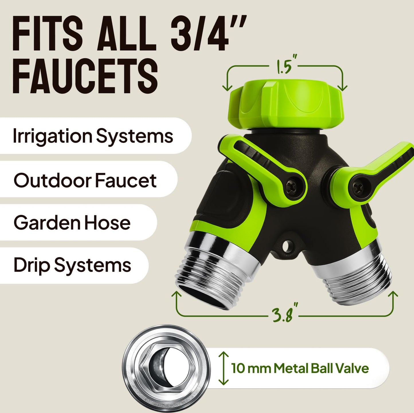 🚿 Heavy Duty 2-Way Hose Splitter – Turn 1 Faucet Into 2 Water Connections 🌿