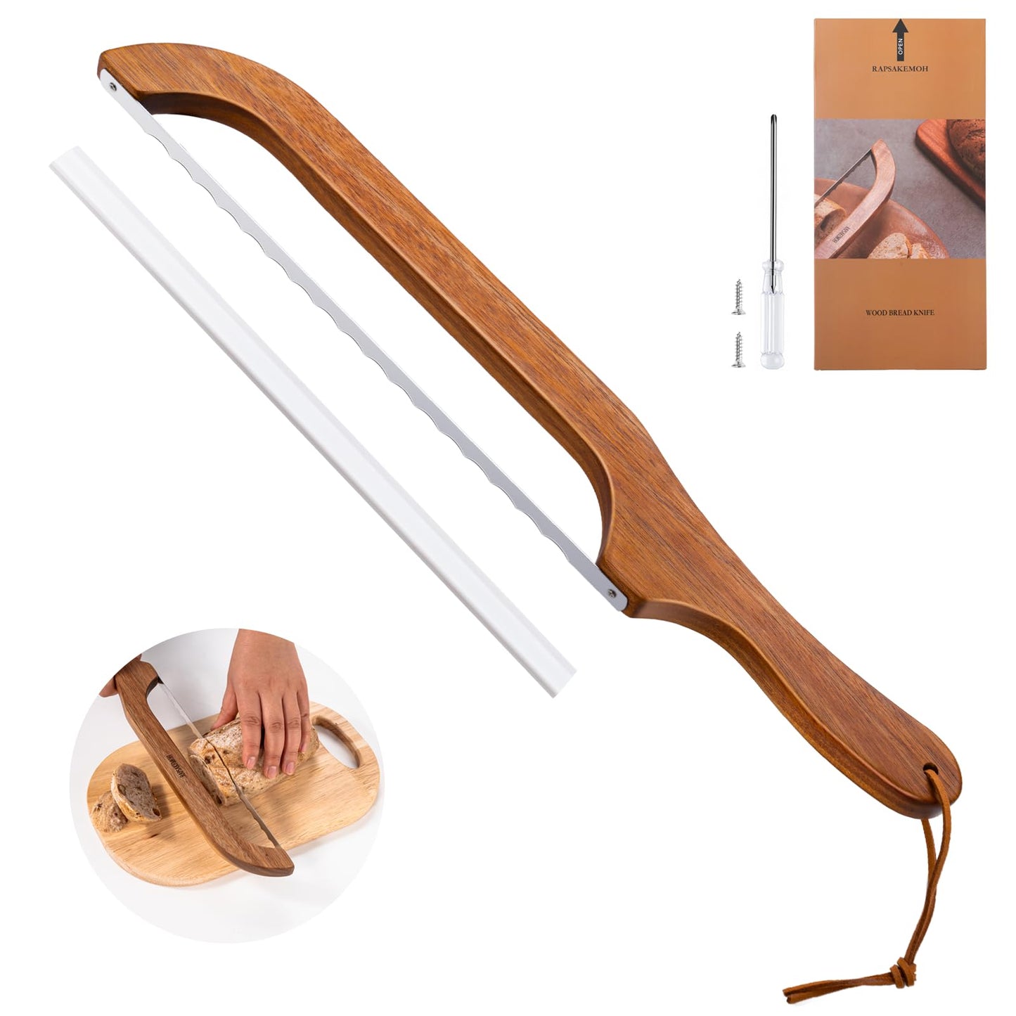 🍞 Premium Wooden Bow Bread Knife for Effortlessly Slicing Homemade Sourdough and Artisan Loaves