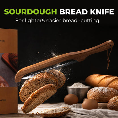 🍞 Premium Wooden Bow Bread Knife for Effortlessly Slicing Homemade Sourdough and Artisan Loaves