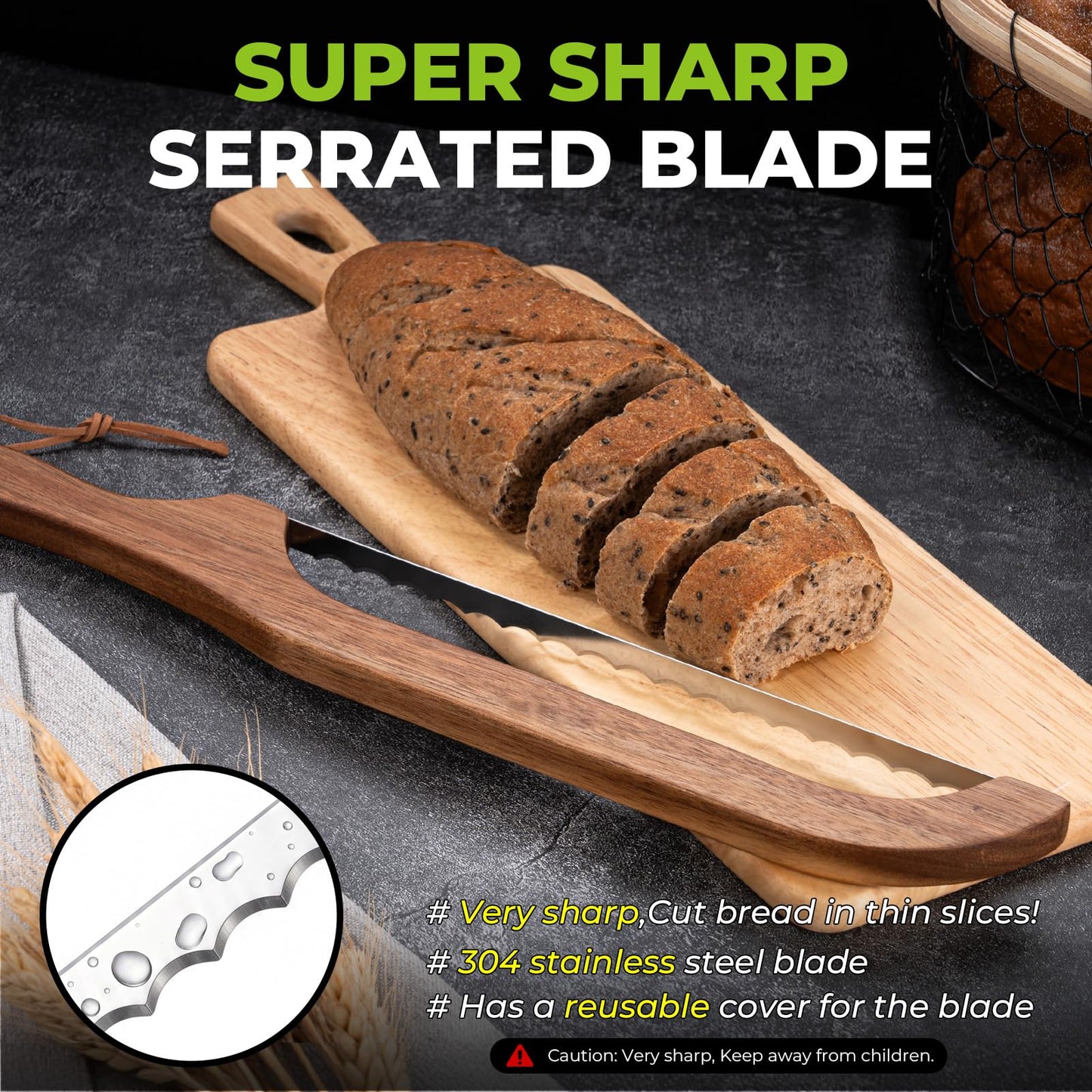 🍞 Premium Wooden Bow Bread Knife for Effortlessly Slicing Homemade Sourdough and Artisan Loaves