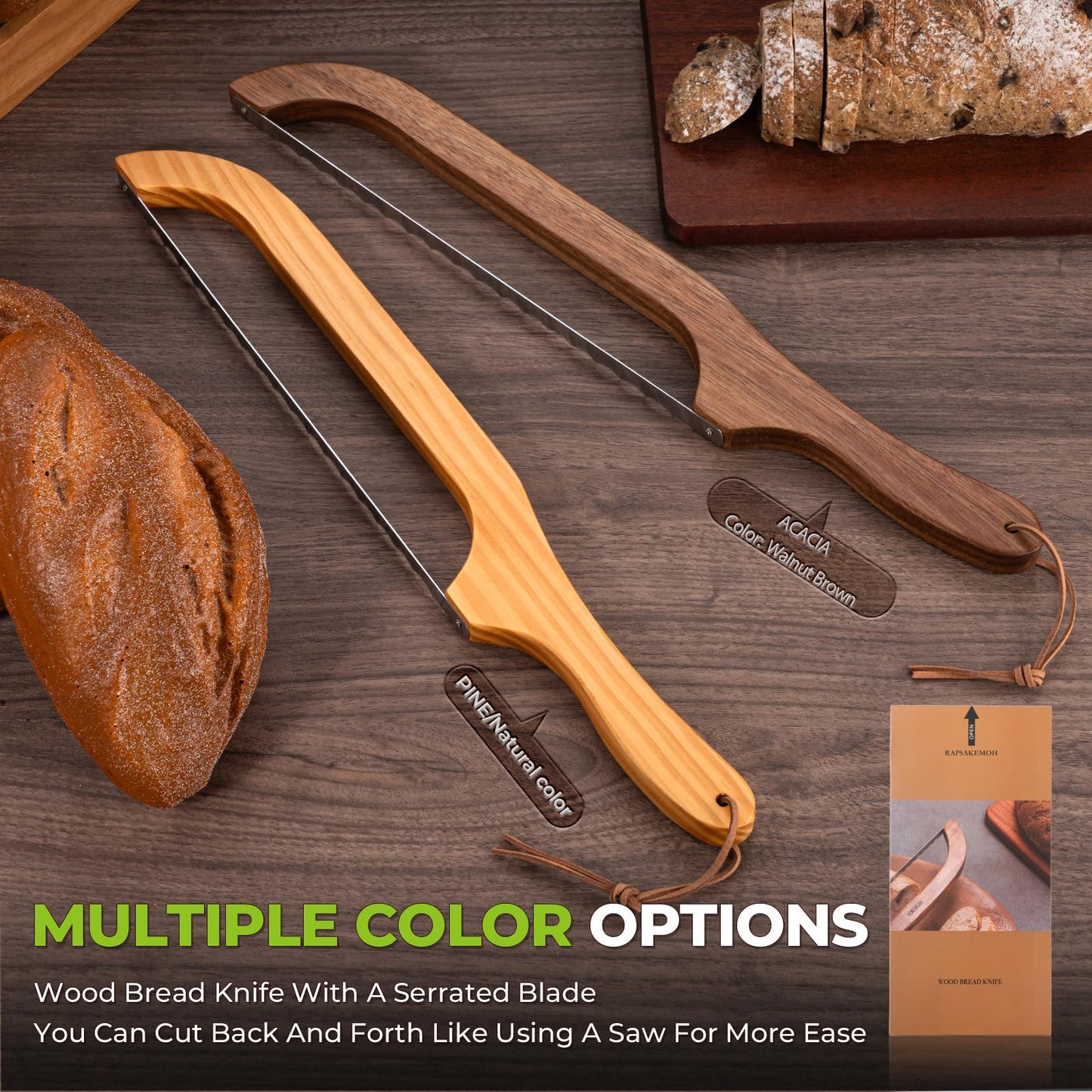 🍞 Premium Wooden Bow Bread Knife for Effortlessly Slicing Homemade Sourdough and Artisan Loaves