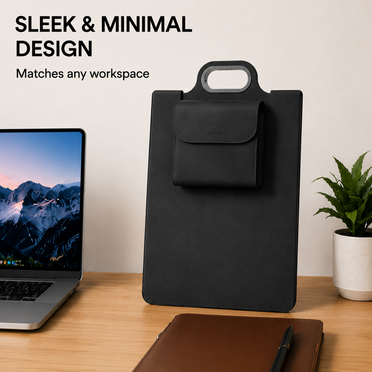 The All-In-One Mobile Workstation Sleeve | Built-In 15W Multi-Device Wireless Charger, Ergonomic Laptop Stand & Mousepad (Fits up to 16')