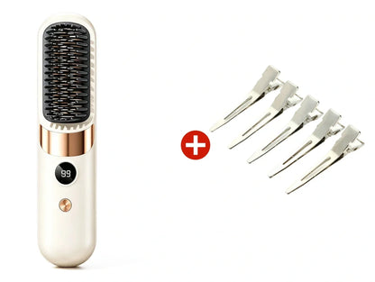 💇‍♀️ 3-in-1 Cordless Hair Straightening Brush – Straighten, Curl & Detangle Anywhere