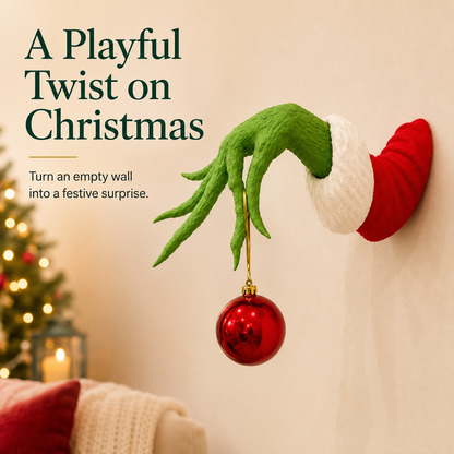 🎄 Green Monster Hand Christmas Wall Mount Ornament Holder Decor 🎁
