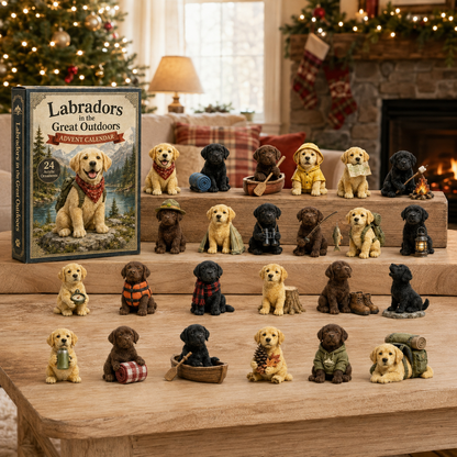 2026 Mountain Forest Backpack Labrador Blind Box - 24-Day Festive Countdown, Acrylic Charms Blind Box - Gift For Dog Lovers