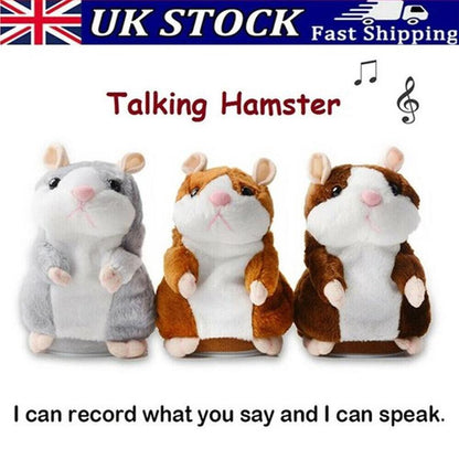 🐹🎁50% OFF NOW! Talking Hamster Plush Toy – Repeats What You Say, Auto Head Shaking Interactive Stuffed Animal, Hilarious Educational Toy for Kids & Party Fun