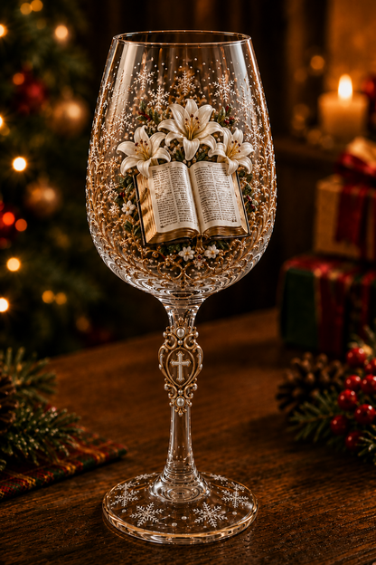 ✝️Faith & Grace 3D Christian Wine Glass Set – Meaningful Faith Gift✨🎁