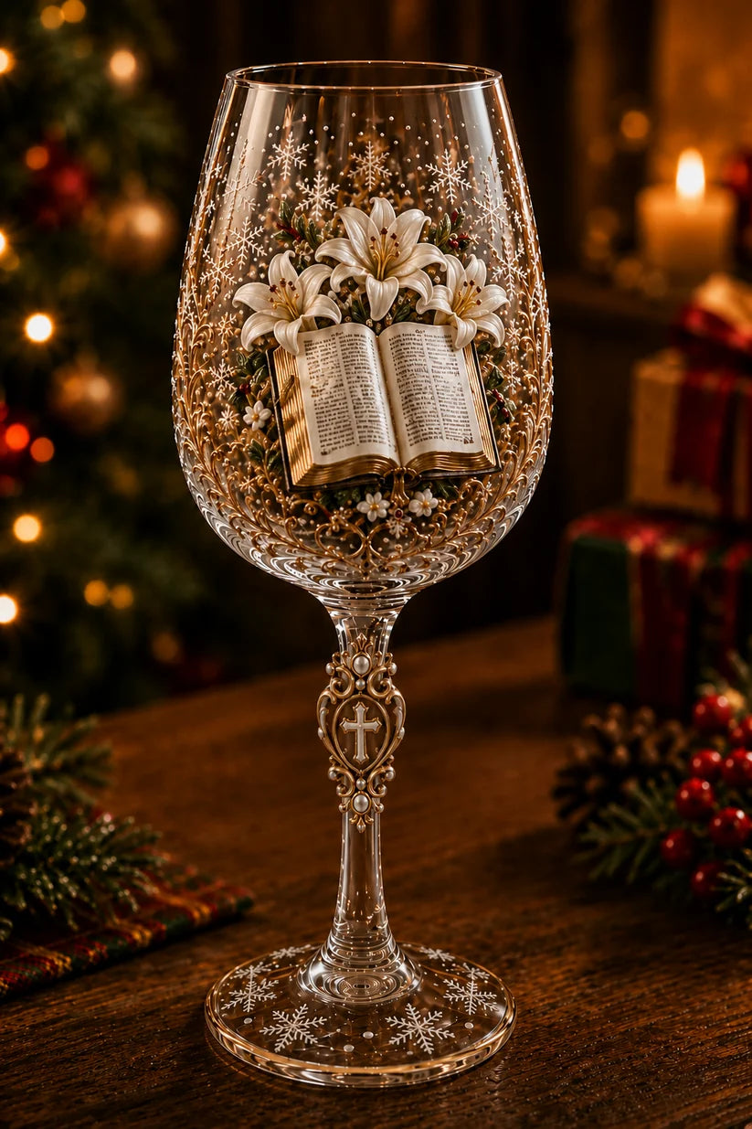 ✝️Faith & Grace 3D Christian Wine Glass Set – Meaningful Faith Gift🎁