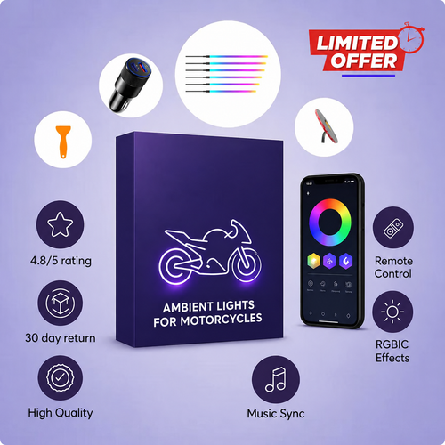 🏍️ Motorcycle RGBIC Glow Kit – 5000+ Colors, Music Sync & App Control