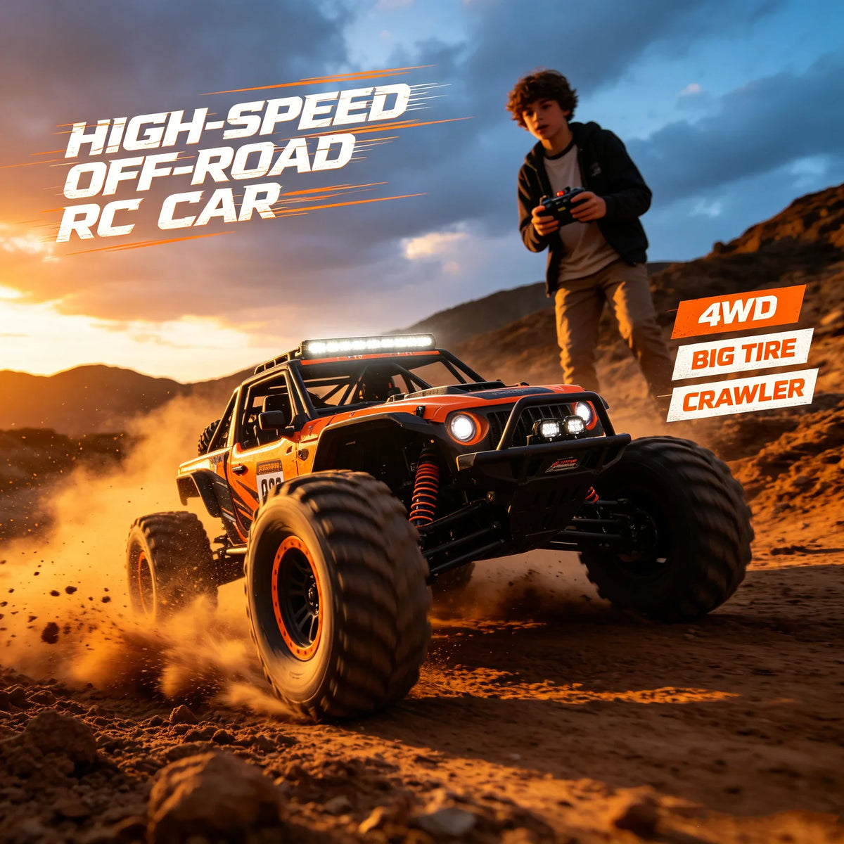 🏎️ 1:16 All-Terrain High-Speed RC Off-Road Car – 4WD Alloy Crawler 🛞