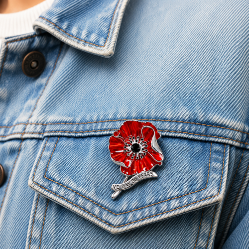 🎁 VE Day 80th Anniversary Poppy Brooch