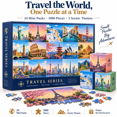 🌎 Travel the World One Puzzle at a Time – 🧩24 Mini Pack 1000-Piece Jigsaw Puzzle