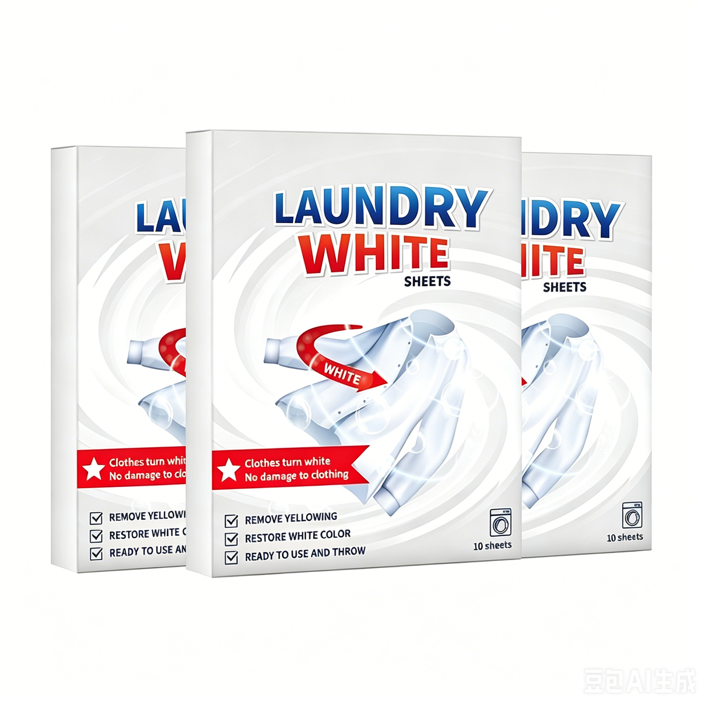 🤍 Laundry Whitening Sheets for White Clothes – Deep Stain & Yellowing Remover, Easy Toss-and-Wash Laundry Booster ✨