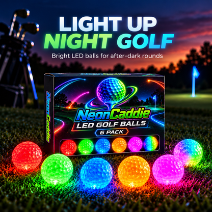 ⛳✨ LED Light-Up Golf Balls – 6-Pack for Night Golf & Evening Play