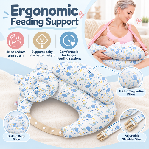 🤱 Ergonomic Nursing Pillow – Adjustable Breastfeeding Support Pillow for Mom & Baby 💕