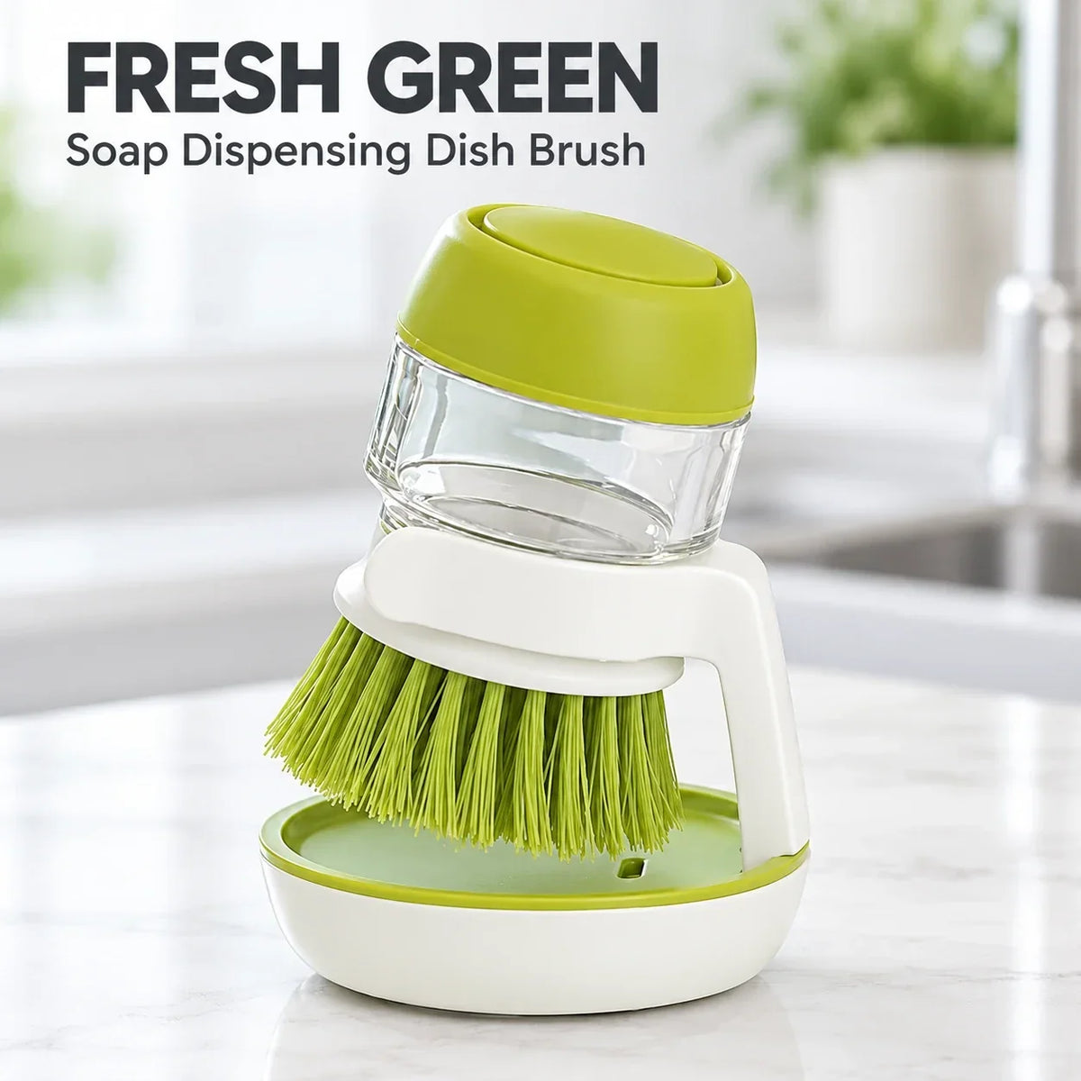 Soap Dispensing Dish Brush with Stand