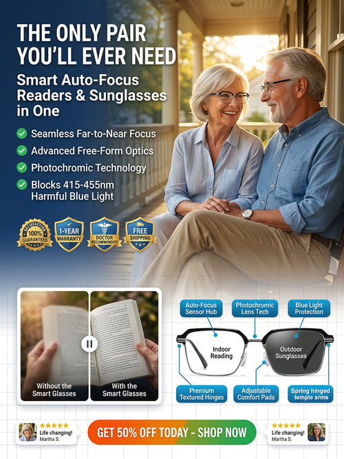 🔥Buy 1 Get 1 Free👓Auto-Adjusting HD Reading Glasses