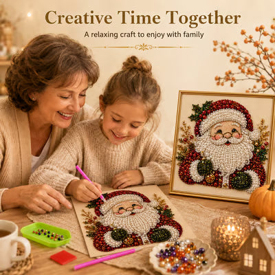🎨Relaxing & Beginner-Friendly-💎DIY Christmas Pearl Diamond Painting Art Kit With Frame