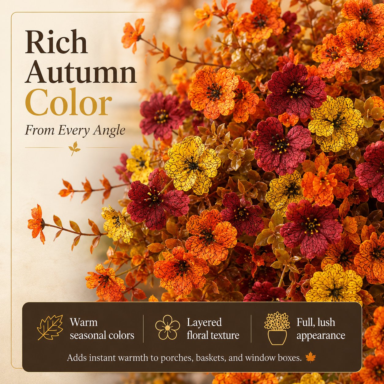 🍂 FALL SALE 49% OFF🌼 Faux Flower Bundles for Porch Decor