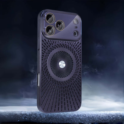 iPhone 17 ProMax/16/15/14/13/12 Hollow Back Panel Heat Dissipation Breathable Mobile Phone Case With Magnetic Ring