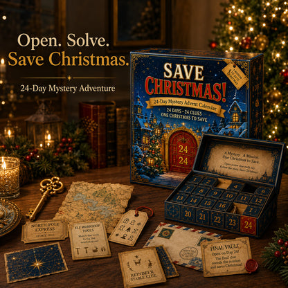 🎄🔎 Mystery Adventure Advent Calendar -24 Days, 24 Clues, One Final Reveal