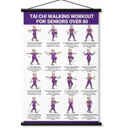 🔥Tai Chi Chair Workout Chart for Seniors (16 x 24 inches)