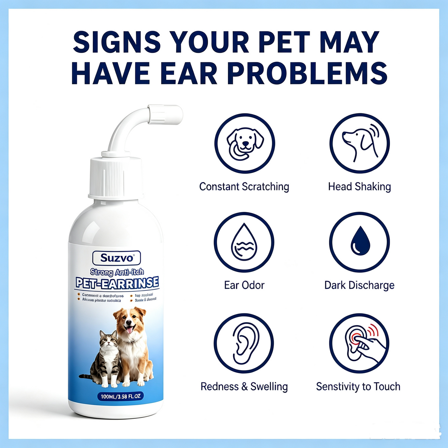 Gentle Pet Ear Wash | Odor-Free Cleaning for Dogs & Cats