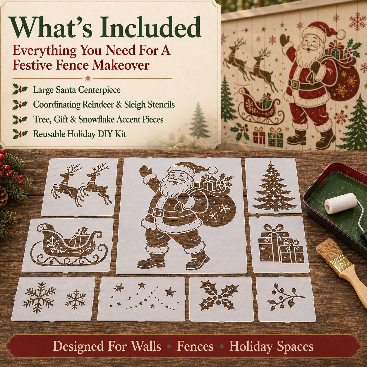 🔥Last Day 49% OFF 🌿Garden Bloom Wall Stencil Kit✨