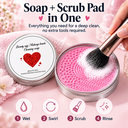 🫧 Makeup Brush Cleaning Soap with Silicone Scrub Pad | 100g ✨