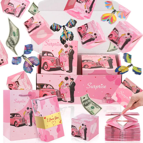 Birthday 20 Bounces Surprise Gift Box with Flying Butterfly Toys