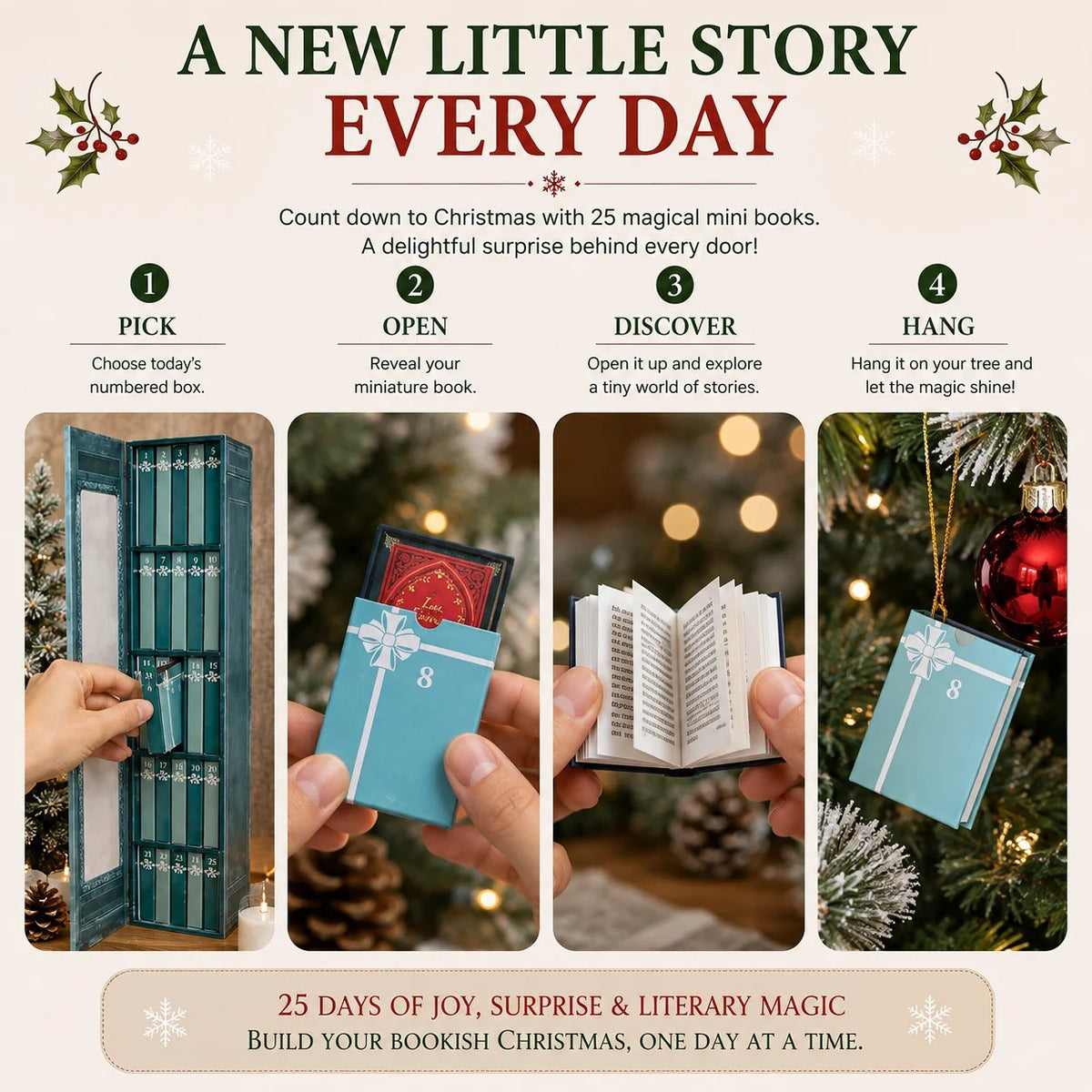 🔥Last Day 49% OFF📚 25-Day Mini Book Advent Calendar – A Book Lover's Christmas Countdown