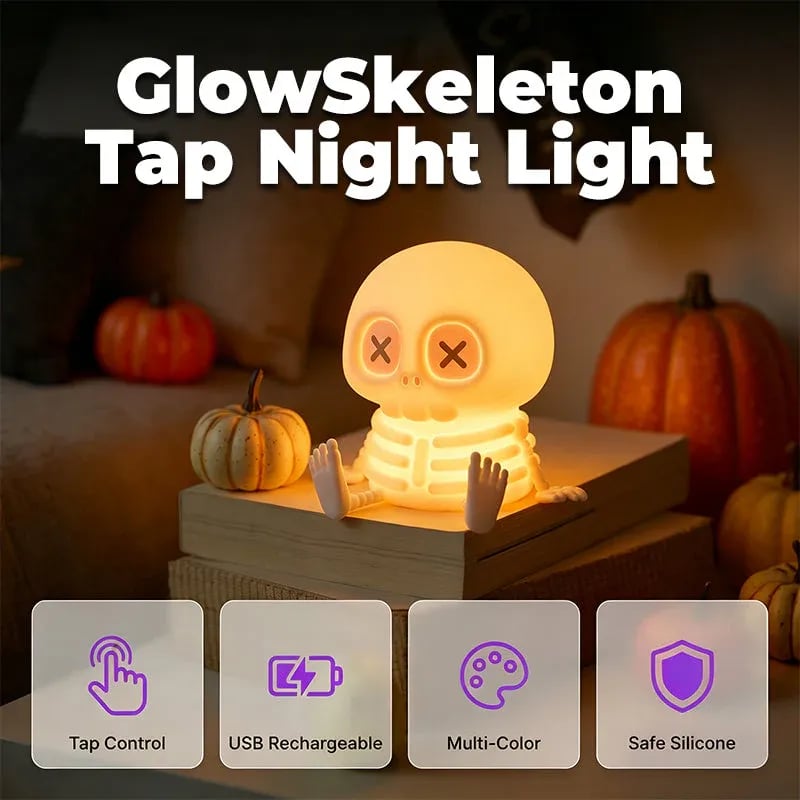 🎉Halloween Skull Silicone Night Light with Touch Control