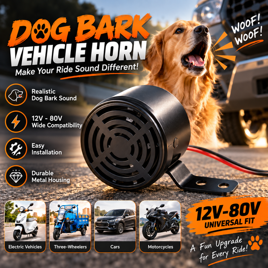 💯 🔥Dog Barking Horn Car Horn Reversing 12V-80V Universal Motorcycle Electric Vehicle Horn Trumpet