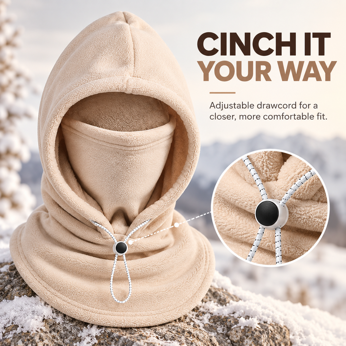 📢LAST DAY 49% OFF🔥 3-in-1 Winter Fleece Balaclava Hood 🧣❄️ Warm Face, Ear & Neck Cover