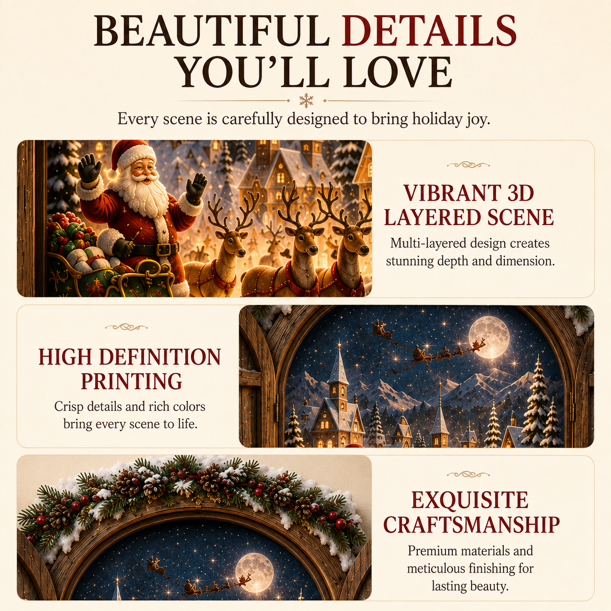 🎄Santa’s Secret Window Light – 3D Lighted North Pole Christmas Wall Decor🎅