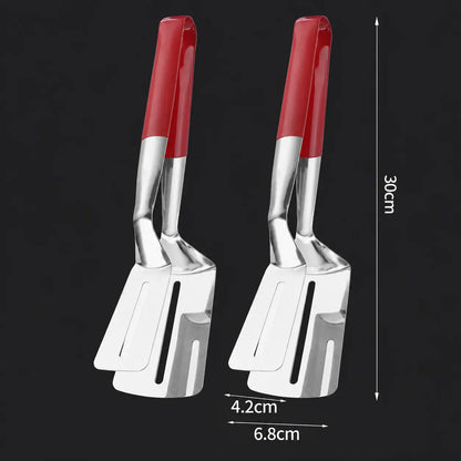 🥩 2-in-1 Stainless Steel Steak Spatula & Food Tongs Clip 🍳