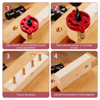 Self-Aligning Dowel Jig for Fast, Accurate Wood Joinery – Red 🔴